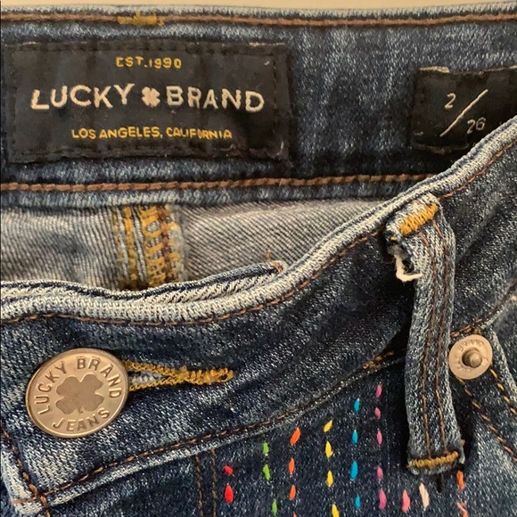 💥Handmade💥 Lucky Brand sz2/26 Jeans - Picture 3 of 3
